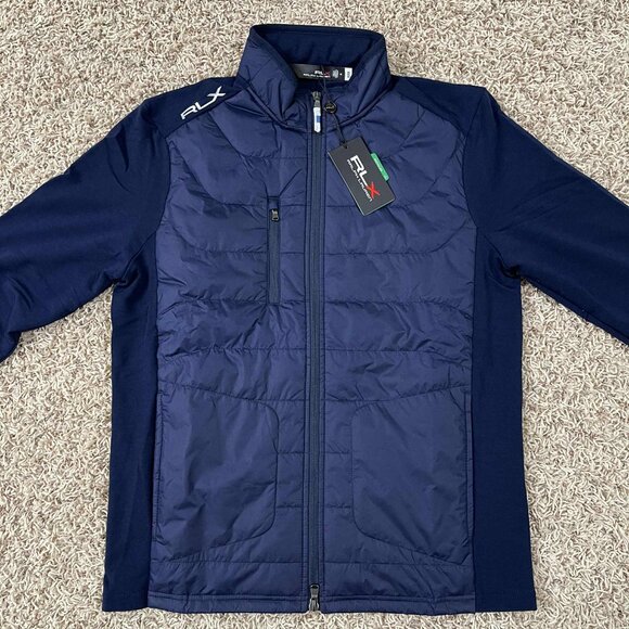 RLX Ralph Lauren Golf Men’s Cool Wool Paneled Stretch Terry Jacket Navy, Size M - Picture 4 of 14
